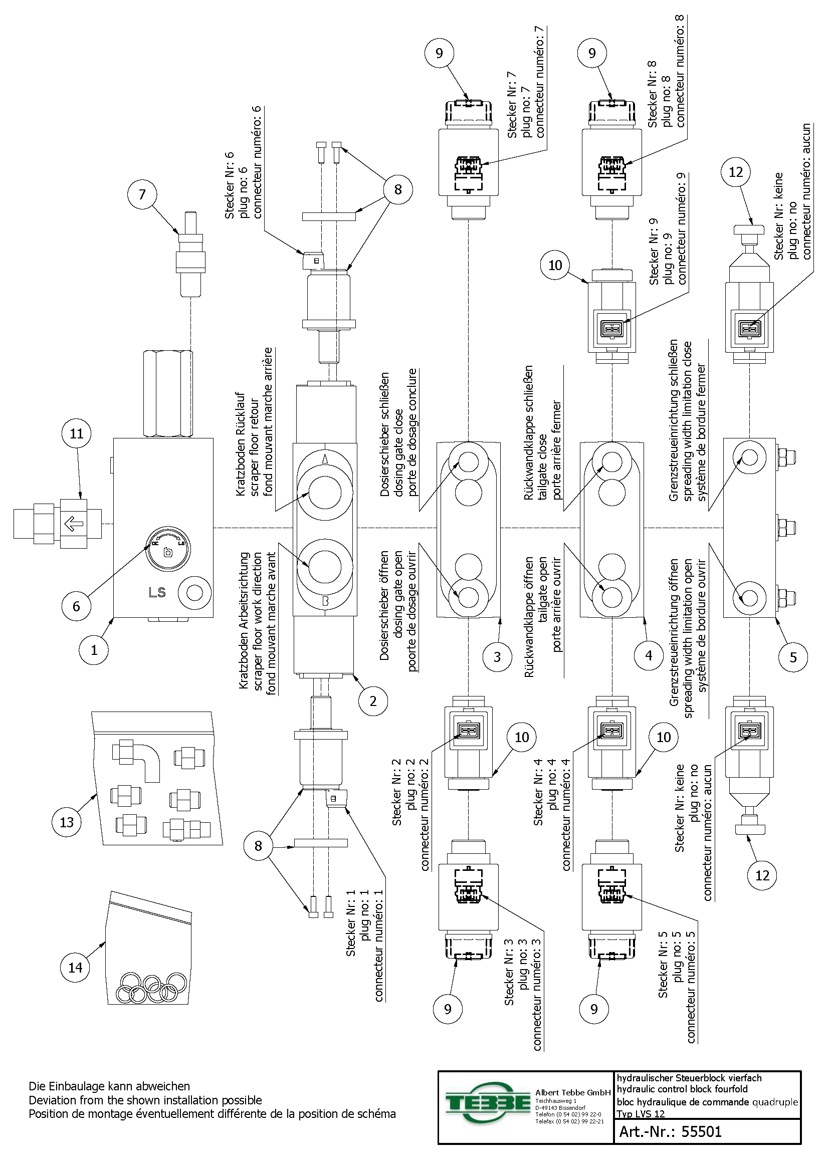Hydraulische regelklep 4 voudig LVS12